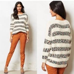 Anthropologie La Fee Verte Cozy Striped Sweater small